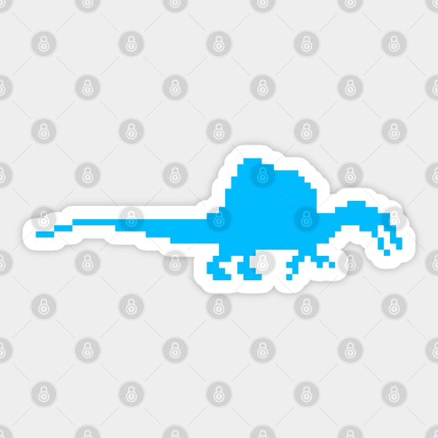 8-bit spinosaurus baby blue Sticker by arc1